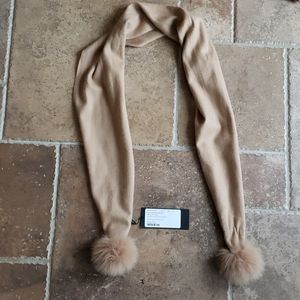 FREE SHIP NWT real fox fur cashmere scarf